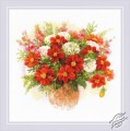Watercolor Dahlias by RIOLIS - 1820